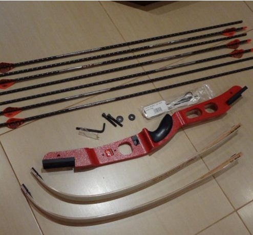 PSE Optima Archery Take Down Recurve Bow Kit Blue/Red Left-hand or Right-hand